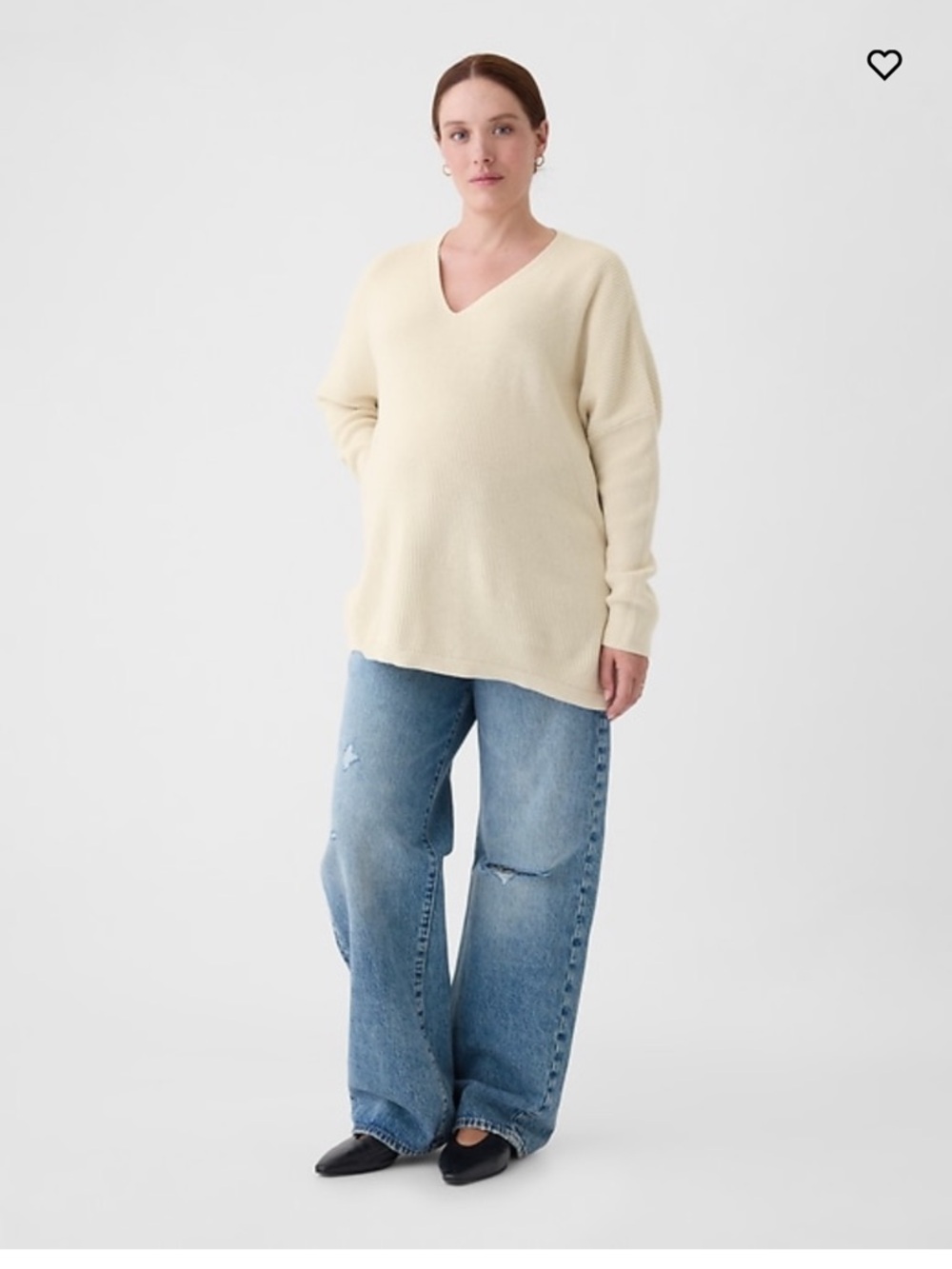 GAP Maternity V-Neck Ribbed Sweater